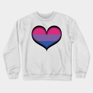 Large Vector Heart in Bisexual Pride Flag Colors Crewneck Sweatshirt